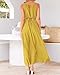 BTFBM Women Halter Summer Dresses 2025 Sleeveless Cutout Backless Sundress Slit Boho Casual Maxi Wedding Beach Dress(Yellow, Small)