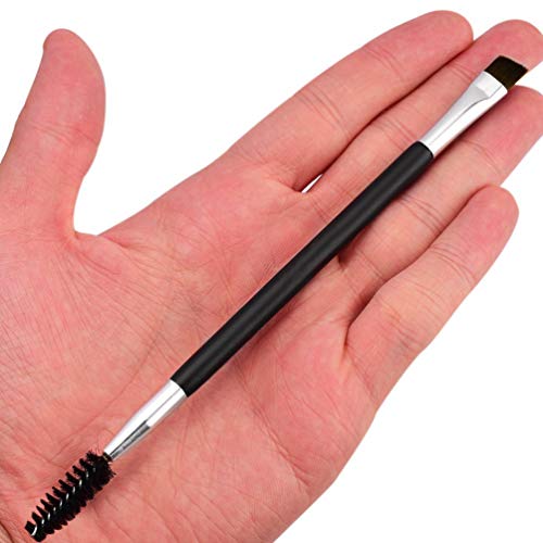 2 Pack Angled Eyebrow Brush, Kingmas Professional Double-Ended Eye Brow Brush And Spoolie Brush (Black) #TOP4