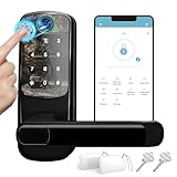 Smart Door Handle Lock with Keypad：Sifely Fingerprint Lock - Keyless Entry Door Lock for Front Door - Digital WiFi Door Lock with APP - Genarate Passcode Remotely