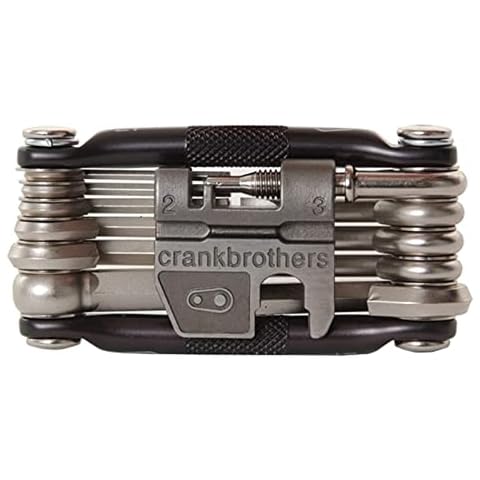 Crankbrothers Multi Tool M 17 Bike Tool - MTB Multi-Tool Nickel - 17 bicycle tools (17 in 1 tool), ergonomic and lightweight Cover