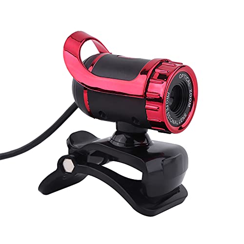 Agatige Webcam Mit Mikrofon, USB 2.0 HD Pro Webcam, 0,3 Mio. Pixel Clipon Webcam Webkamera HD 360 Grad Drehbarer Ständer, Integriertes Mikrofon Für PC(红色) – Bild 7