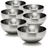 com-four® 6x Salatschüssel Ø 29 cm aus Edelstahl - große...