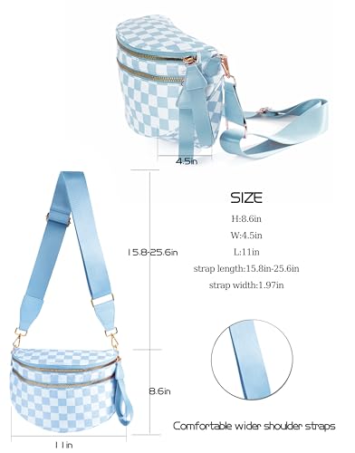 Image of FEIBOON Spacious Checkered Nylon Crossbody Bag Bum Bag Handbags Wallets for Women