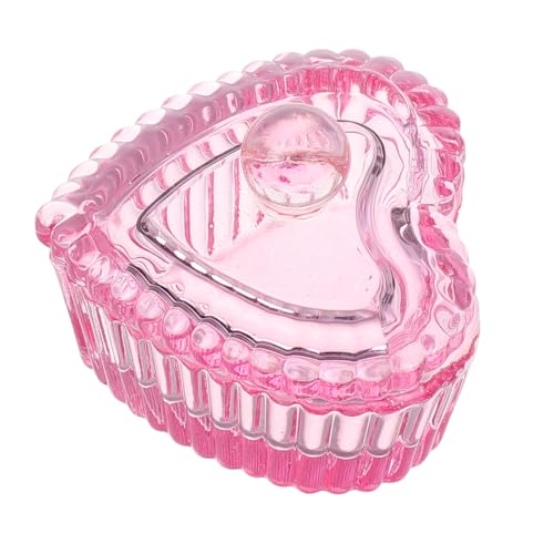 jojofuny Vaso de Cristal Iridiscente con Tapa para Manicura Recipiente para Remojar Uñas Plato Dappen Corazón Vidrio Accesorio Japonés para Limpieza de Pinceles Kit de Utensilios para