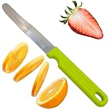 Generic Round Tip Knife, Blunt Knife, Rounded Tip Knives for Cutting Fruit and Vegetable, Smooth Sharp Blade, Safety Knife (Green)