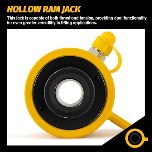 Image of NEWTRY 1 Pcs 100 ton Hollow Hydraulic Cylinder Ram Jack Stoke 75mm(2.95 inch) Protable Industrial Lifting Jack, not for Car (100 Ton Stoke 75mm)