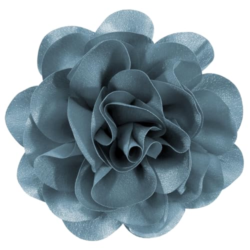 Image of 6.3 Inches Large Brooch Pins & Flower Hair Clips for Women | Charming Rose Hair Clip Large Flower Brooches for Women | Stylish Pins for Clothes | Designer Brooches for Woman Accessories (Dusty Blue)
