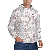 ZTPOWQA Sudadera con capucha para hombre con estampado de mármol blanco y oro rosa, suave, cálida, ligera, informal, para viajes de fin de semana, Negro, XS