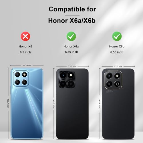 Image of Jasonyu Case for Honor X6B Leather Wallet Flip Cover with Card Holder,Kickstand, Magnetic Closure,TPU Shockproof Phone Case Compatible with Honor X6b (Black)
