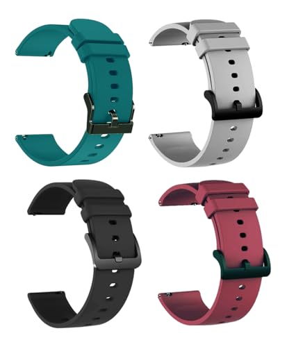 Image of IIK COLLECTION 22mm Silicone Strap for Smart Watches | Combo Pack Compatible With Noise, Fireboltt, Boat Xtend, Pebble, Boat Flash, Noise Color Fit, Ultra Smart Watch & All Watches