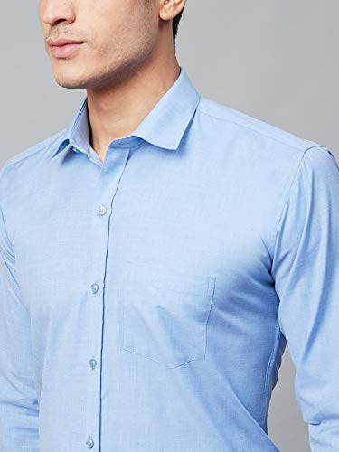 Image of MANQ Men's Regular Fit Cotton Formal Shirt, Full Sleeves, Spread Collar, Button-Down, Office, Business & Casual Wear