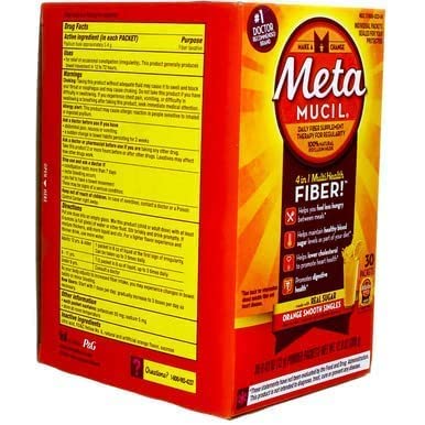 Metamucil Fiber Singles Smooth Texture Orange - 30 Packets, 12.9 Ounce (Pack of 1) - Image 7