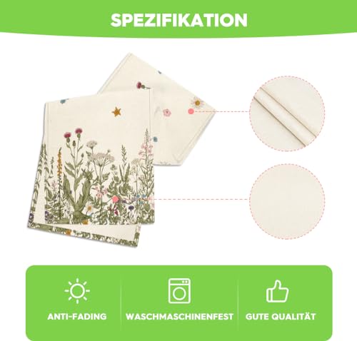 Artoid Mode Antique Herbs and Wild Flowers Spring Table Runner, Seasonal Kitchen Dining Table Decoration for Home Party Decor 40x140 cm - Image 6