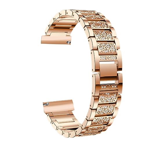 LRXIYODE Correa de Reemplazo para Reloj Metalizada con Incrustaciones de Aleación Compatible con Fitbit Blaze Hr Pulsera Rosa Dorada Elegante y Duradera para Smartwatch