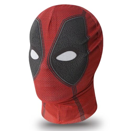 Deadpol Masque d'Carnaval, Supehér Cosplay pour Homme, Anime Masque Horreur Universel Carnaval Realiste pour Enfant Carnaval Halloween Cosplay Mascarade Party