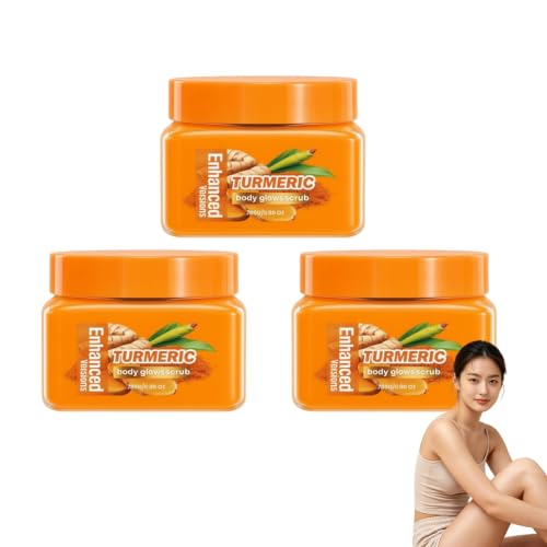 Exfoliante Corporal De Cúrcuma, Exfoliante De Jabón De Cúrcuma Para Limpiar, Exfoliante Corporal Hidratante Para Pieles Secas Y Ásperas, Exfoliante De Cúrcuma Para Pieles Secas. (3PCS)