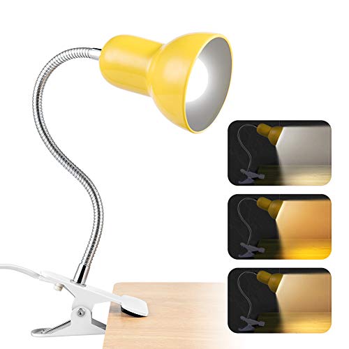 Desk Lamp, Clip on Lamp Portable Book Reading Light, Small Desk Lamp for Table/Desk/Cupboard Home Lighting (Yellow)
