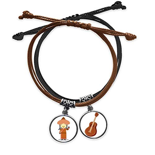 Pulsera de cuero de guitarra de Mongolia para conciertos y estilo urbano diario