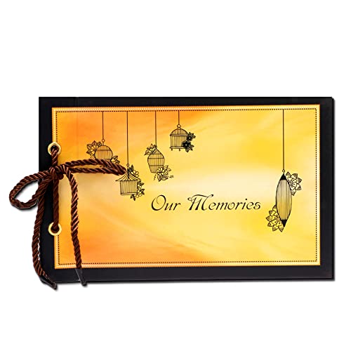 Sehaz Artworks OurMemo Scrapbook Photo Albums for 4x6 and 5x7 Photos (30 cm X 21 cm X 4 cm) (Yellow)-image-26