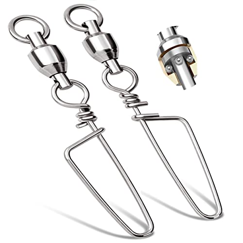 Image of Fishing Snap Swivels Saltwater and Freshwater High Strength Ball Bearing Swivel Corrosion Resistance Stainless