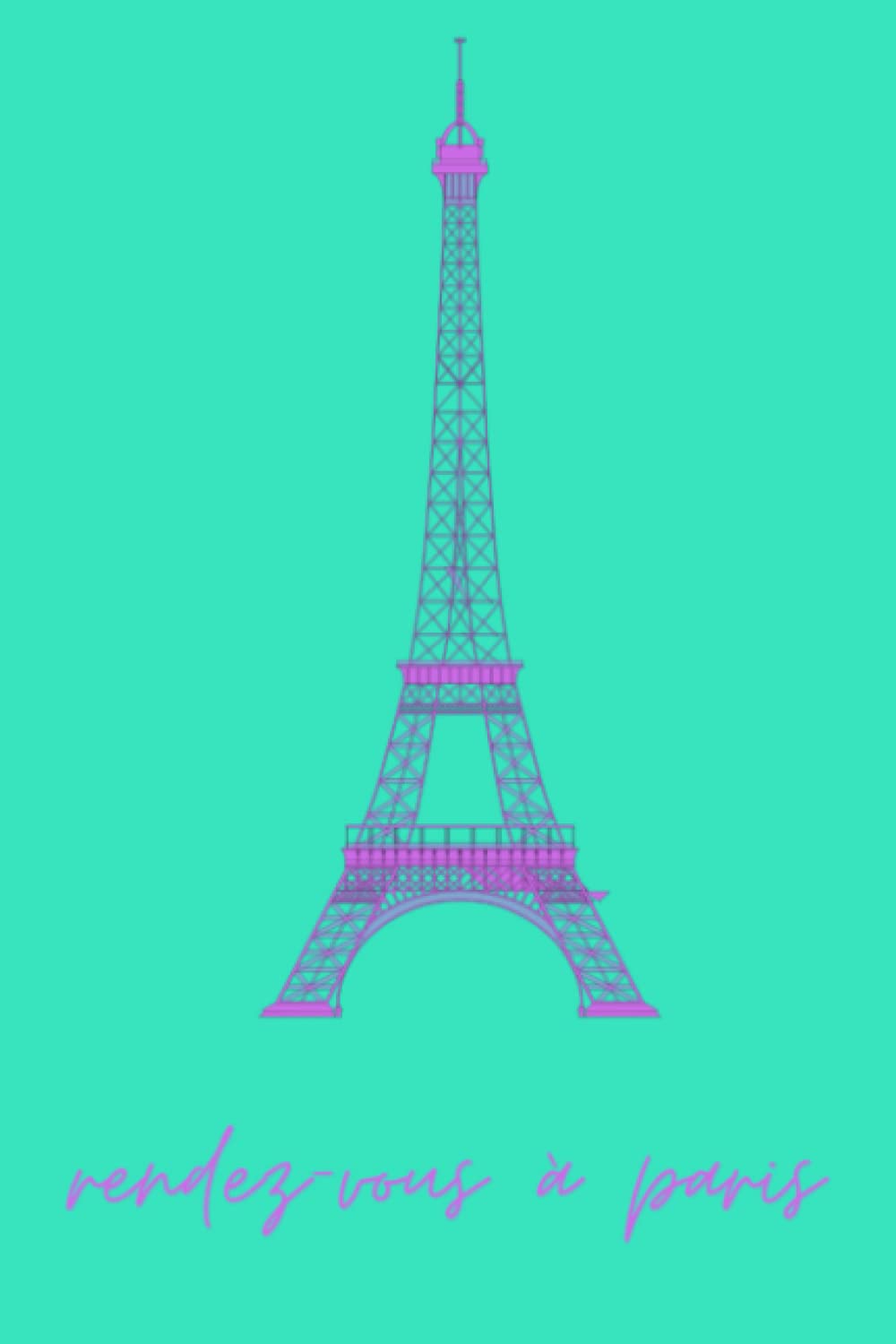 See you in Paris. Notebook Journal. Cute teal Paris notebook. Eiffel Tower Journal perfect for teen Paris lovers.
