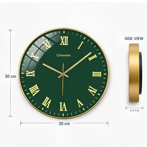Image of Auromin Modern Stylish Wall Clock for Living Room, Bedroom | Unique Analog Wall Watch for Kitchen, Office, Hall | Elegant Decorative Wall Clock for Home Interior Decoration and Wall Accessories Use