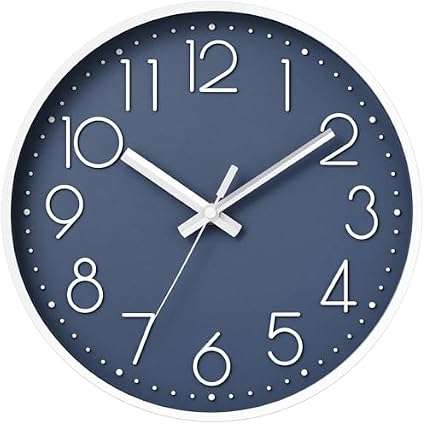 DAXSMY Wall Clock 8 Inch Silent Non Ticking Modern 3 D Wall Clocks Battery Operated Decorative