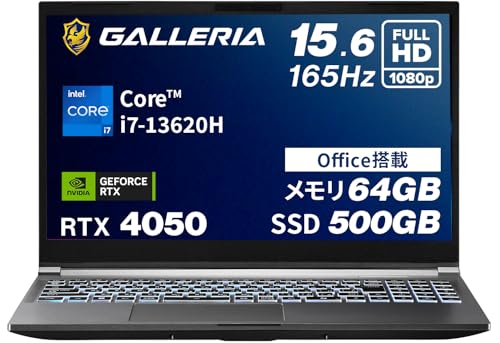 KA Q[~Om[gPC y RTX 4050 / Core i7-13620H / SSD500GB z GALLERIA RL7C-R45-5N 64GB Office Windows11Home ҏW 20331-3400
