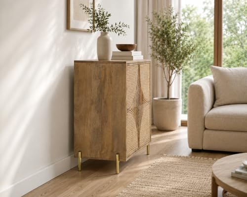 Image of The Attic Arcus Cabinet, Multipurpose Cabinet for Kitchen and Living Room Storage, Classy Sideboard, Solid Mango Wood, Natural Color