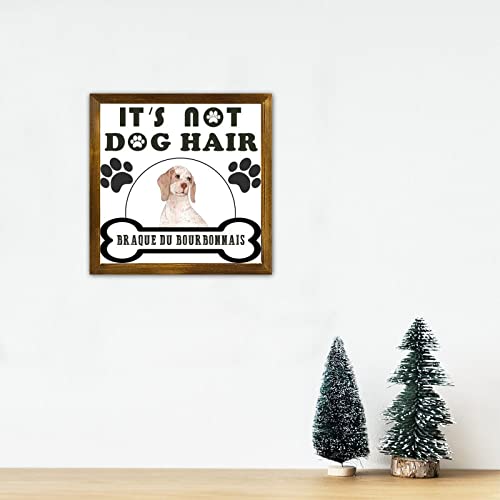 Plaque Braque du Bourbonnais humour poils de chien solution déco murale bois - 3