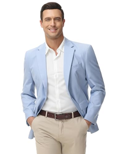 TURETRENDY Men's Casual Blazer Jacket One Button Sport Coat Lightweight Slim Fit Suit4