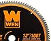 WEN BL1200 12-Inch 100-Tooth Carbide-Tipped Ultra-Fine Finish Professional Woodworking Saw Blade for Miter Saws and Table Saws, Silver