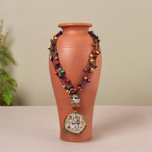 Image of AAKRITI ART CREATIONS Boho & Tribal Handcrafted Necklace Collection | Jute, Wooden & Brass Pendant Designs | Ethnic Collar, Loop & Statement Jewelry for Women | Artisan Festival & Everyday Wear