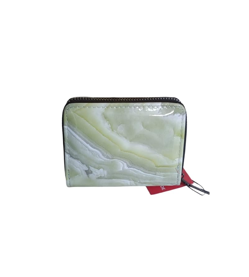 Rig & Mode Women's Zip Wallet, Green Marble Patent Finish, Compact Zip-Around Purse with Card Slots-picture-12