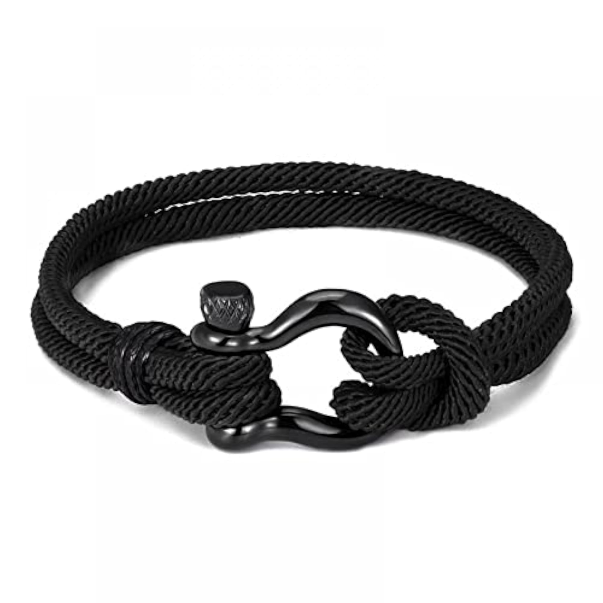Men's Handmade Braided Bracelet with Horseshoe Buckle, Nautical Gift