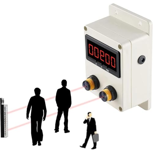 GHRERTX Contatore di Flusso Clienti, Distanza di rilevamento del riflettore Automatico 6M, contatore Digitale bidirezionale for Persone, for supermercati, ristoranti, Fast Food, parchi