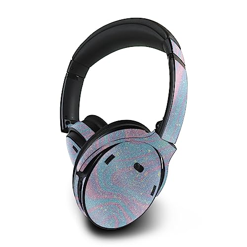 Image of MightySkins Glossy Glitter Skin Compatible with Bose QuietComfort 45 Headphones Cotton Candy Swirl | Protective, Durable High-Gloss Glitter Finish | Easy to Apply