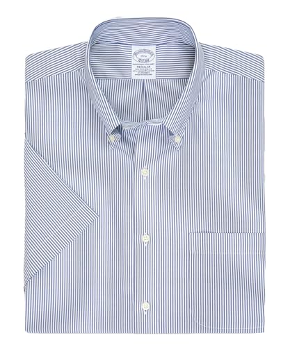 [Brooks Brothers] [ブルックスブラザーズ] ノンアイロン スーピマコットンストレッチ キャンディストライプ ショートスリーブ ドレスシャツ Regular Fit 100223978 ブルー 15