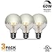 3 Pack - Modvera 60w Equivalent LED Half Chrome G25/G80 6W Silver Bowl Globe Shape Medium (E26) Base Warm White 2700K, 630 Lumens, Dimmable LED Filament Vintage Bulbs.UL Listed RoHS Compliant