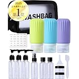 トラベルボトル セット 14点【シリコンタイプ・プッシュタイプ・ローションタイプ・スプレータイプ・コスメジャー・スパチュラ・ロート・収納バッグ付き】ジム・サウナ・出張に最適 機内持ち込み可 詰め替え容器 携帯用 化粧品ボトル