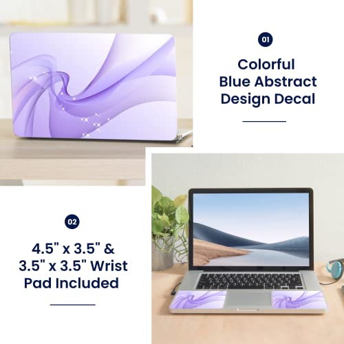 Image of LSS 15 15.6 inch Laptop Notebook Skin Sticker Cover Art Decal Fits 13.3 inch 14 inch 15.6 inch 16 inch HP Dell Lenovo Apple Asus Acer Compaq (Free 2 Wrist Pad Included) Blue Abstract