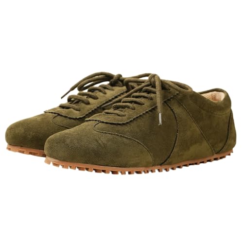 Image of Theater Women Combats Suede Sneakers | Soft Lace-Up Walking Shoes with Cushioned Grip Sole | Lightweight, Stylish & Comfortable Suede Footwear