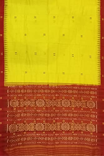 Image of Odisha Sambalpuri Handloom Ikat Women's Cotton Saree, Odisha Handloom Handmade Pure Cotton Khandua Saree, Ikkat Orissa Traditional Handloom Saree Without Blouse