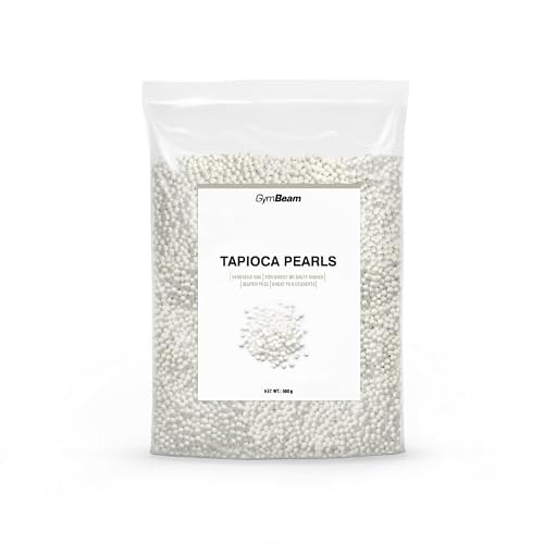GymBeam Tapioka Perlen - Glutenfreie weiße Kugeln ohne Zucker oder Fett, vielseitig einsetzbar in der asiatischen Küche, perfekt für Puddings und als Verdickungsmittel, vegan, 500 g