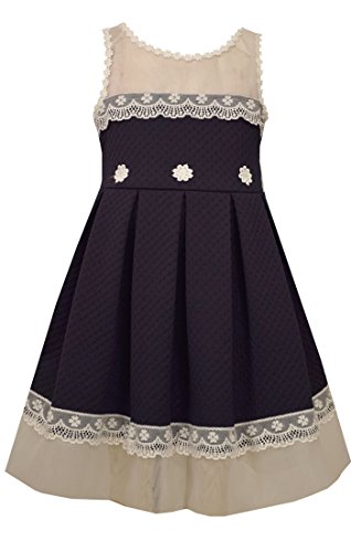 Bonnie Jean Big Girls' Textured Knit Chiffon Dress