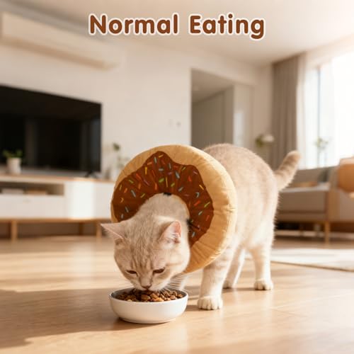 Image of BEAUTYZOO Cat Cone Collars Soft, Cat Recovery E Collars After Surgery to Stop Licking, Adjustable Elizabeth Circle Collar Cute Pet Donut Pillow for Cats Kitten Small Dogs