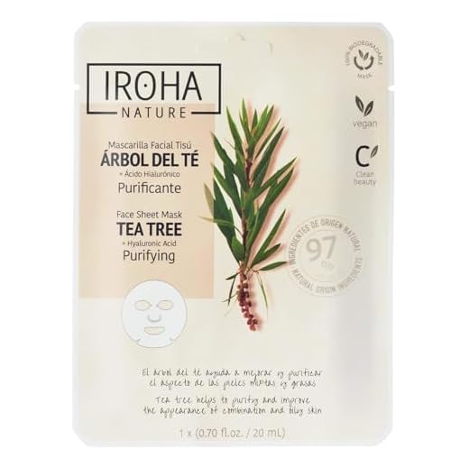 IROHA NATURE - Mascarilla Facial Purificante con Árbol del Té | Cosmética Coreana Seborreguladora | Mejora el Aspecto de las Imperfecciones