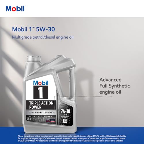 Image of Mobil 1 5W30 Fully Synthetic Engine Oil (4 L) | Compatible with car