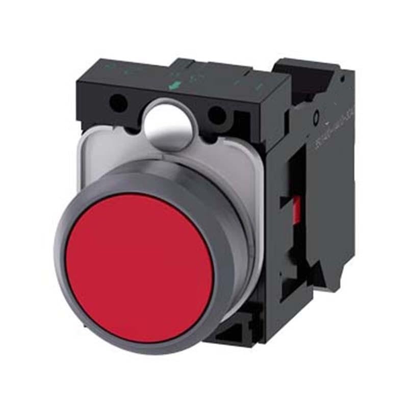 Bouton Plat 3SU 3SU1130-0AB20-1CA0 commutateur poussoir 22mm 1NO plastique