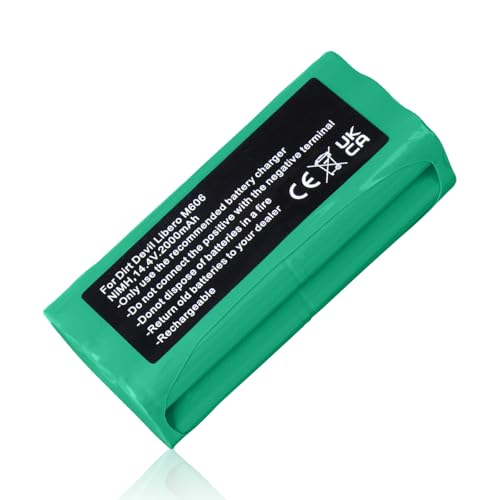 14.4 V,2000 mAh Ni-Mh Batterie Compatible avec Dirt Devil Libero M606 Libero M606-1, Libero M606-2, Libero M606-3, Libero M606-4, Libero M607, M612 Aspirateur...